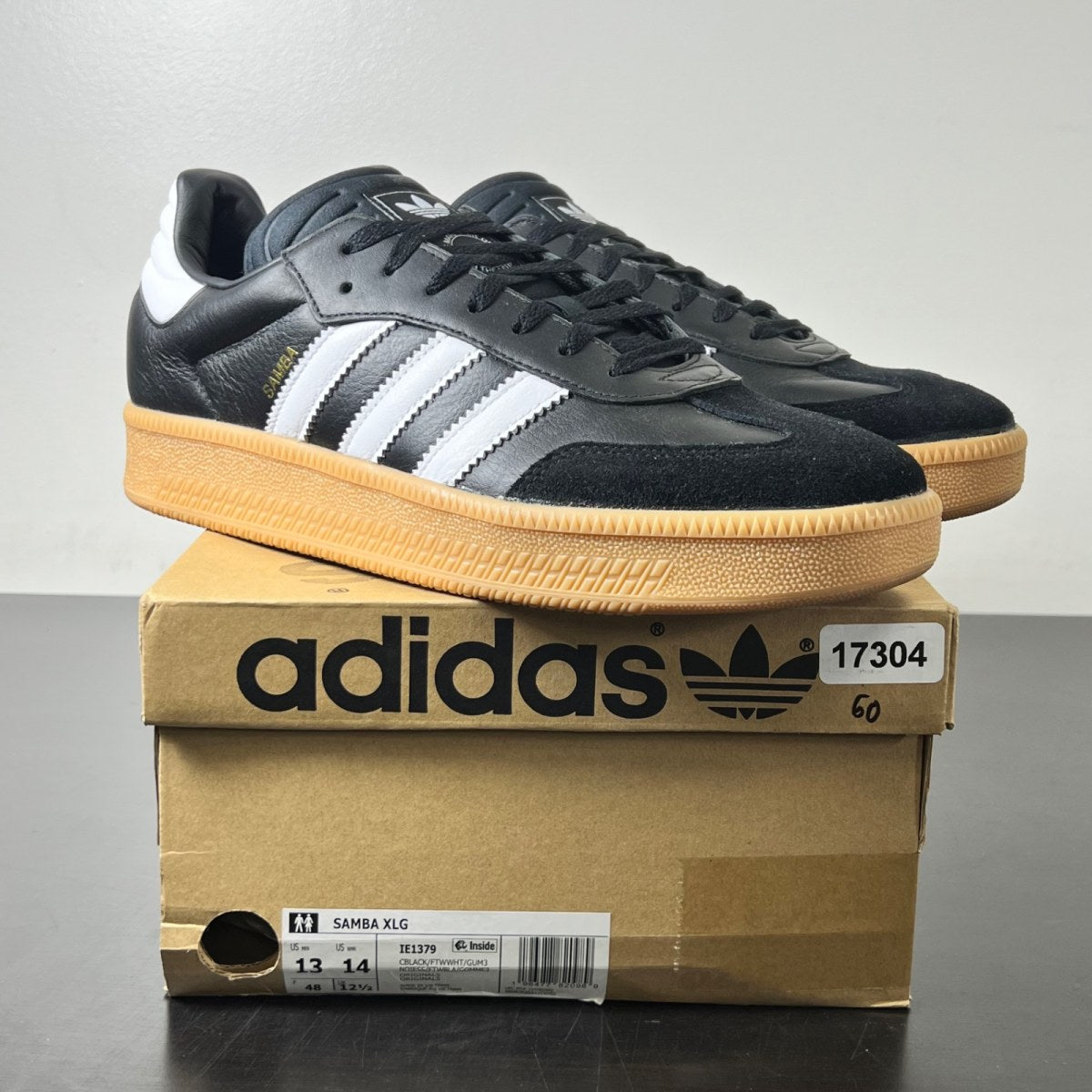 adidas Samba XLG Core Black Gum 13 (Lightly Worn Pre-Owned)adidasCore Black/Cloud White/Gum - Image 1