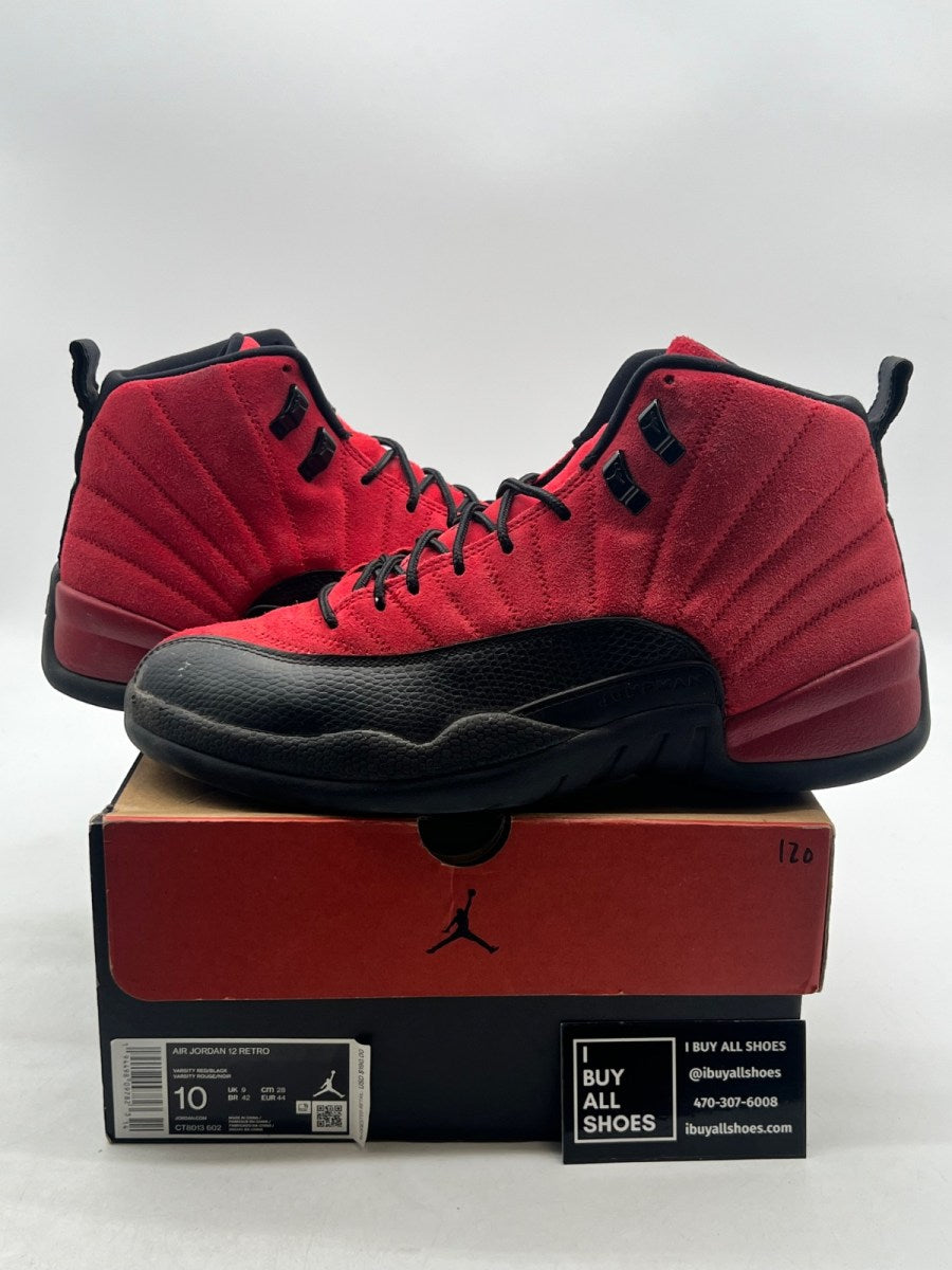 Jordan 12 Retro Reverse Flu Game 10 (Moderately Worn Pre-Owned) - Image 1