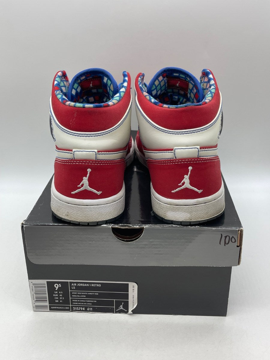 Jordan 1 Retro LS Sport Red 9.5 (Moderately Worn Pre-Owned)JordanSport Red/Varsity Blue-White - Image 3