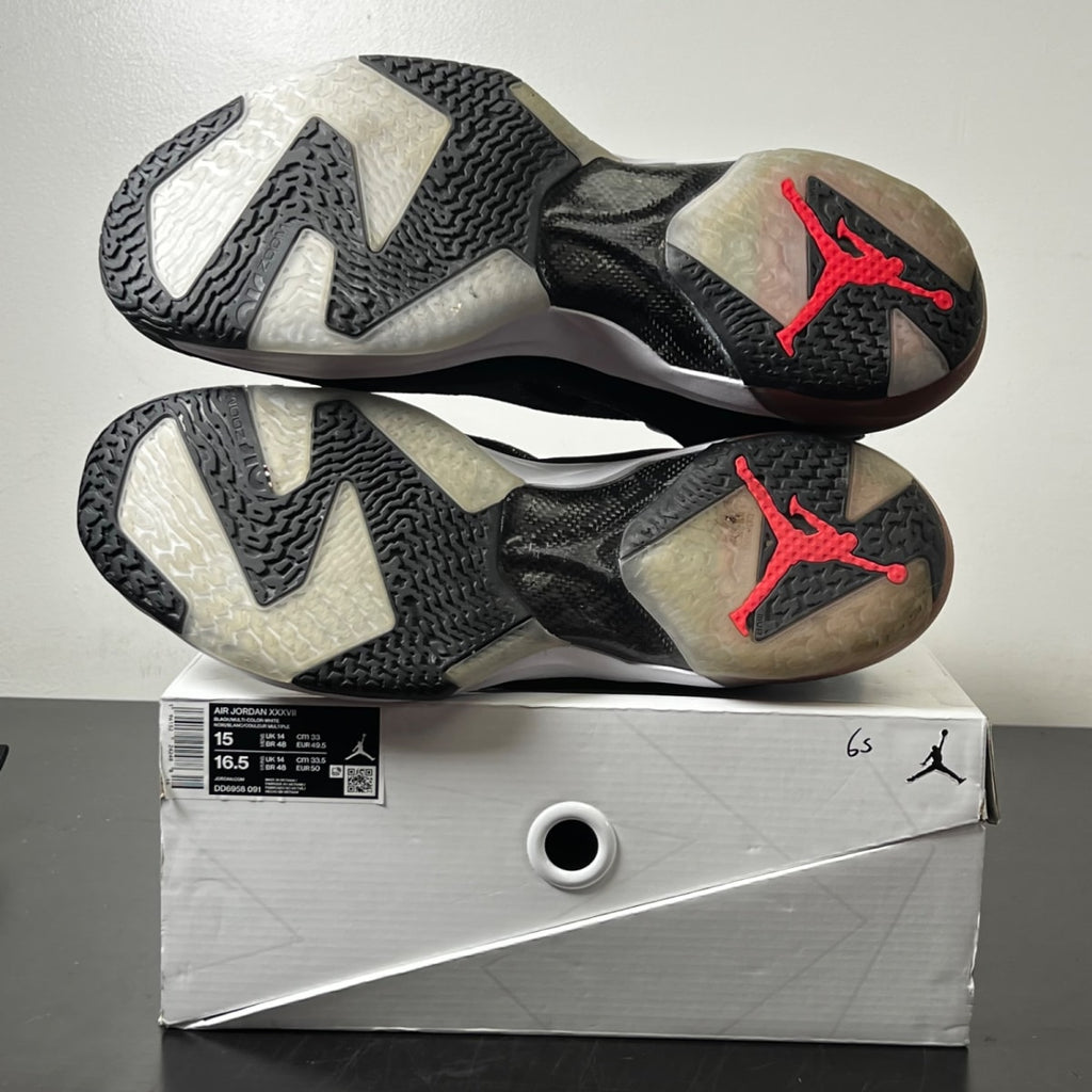 Jordan 37 Black Hot Punch 15 (Heavily Worn Pre-Owned)JordanBlack/White/Hot Punch/Multicolor - Image 6