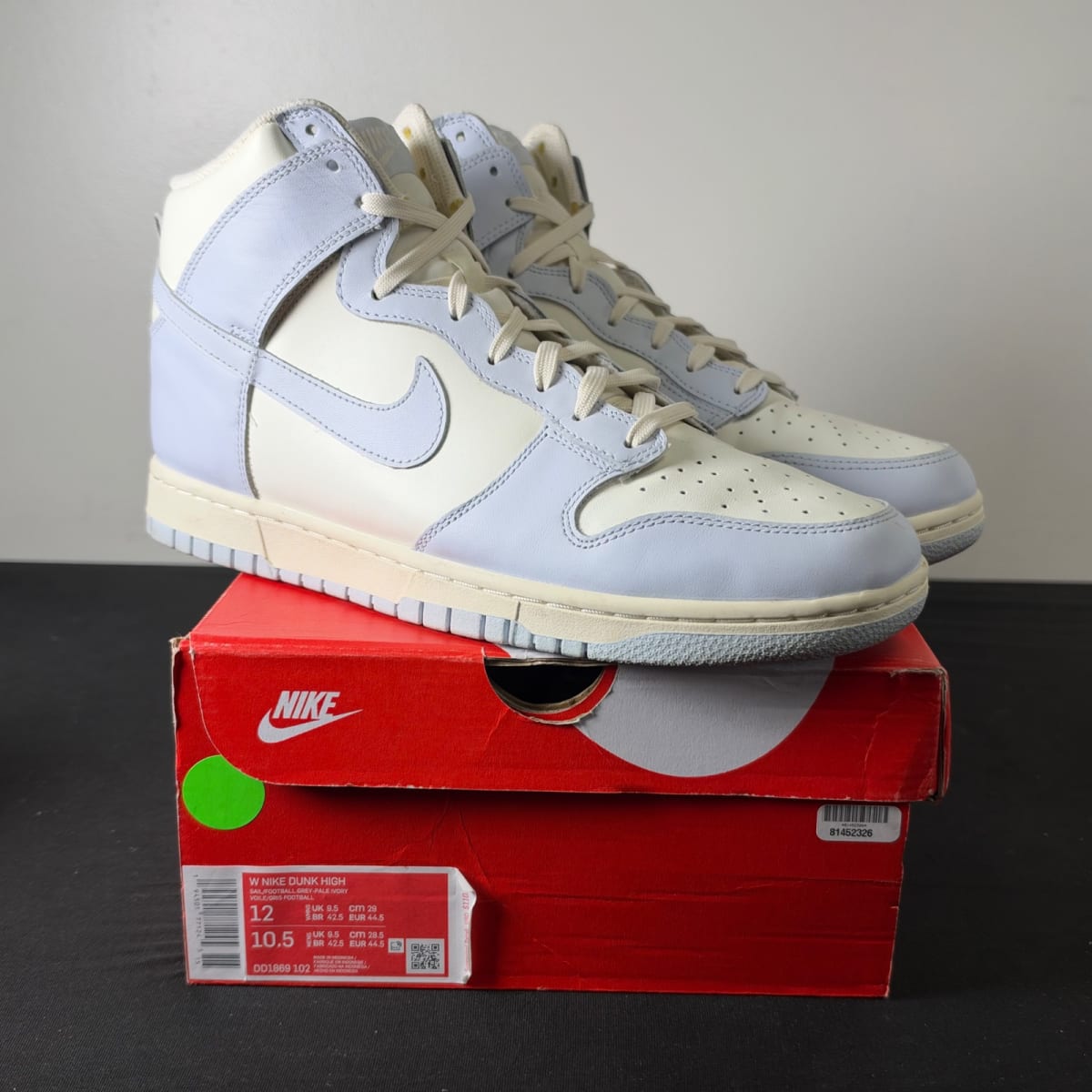 Nike Dunk High Sail Football Grey (Women's) (Size 12W) - aux