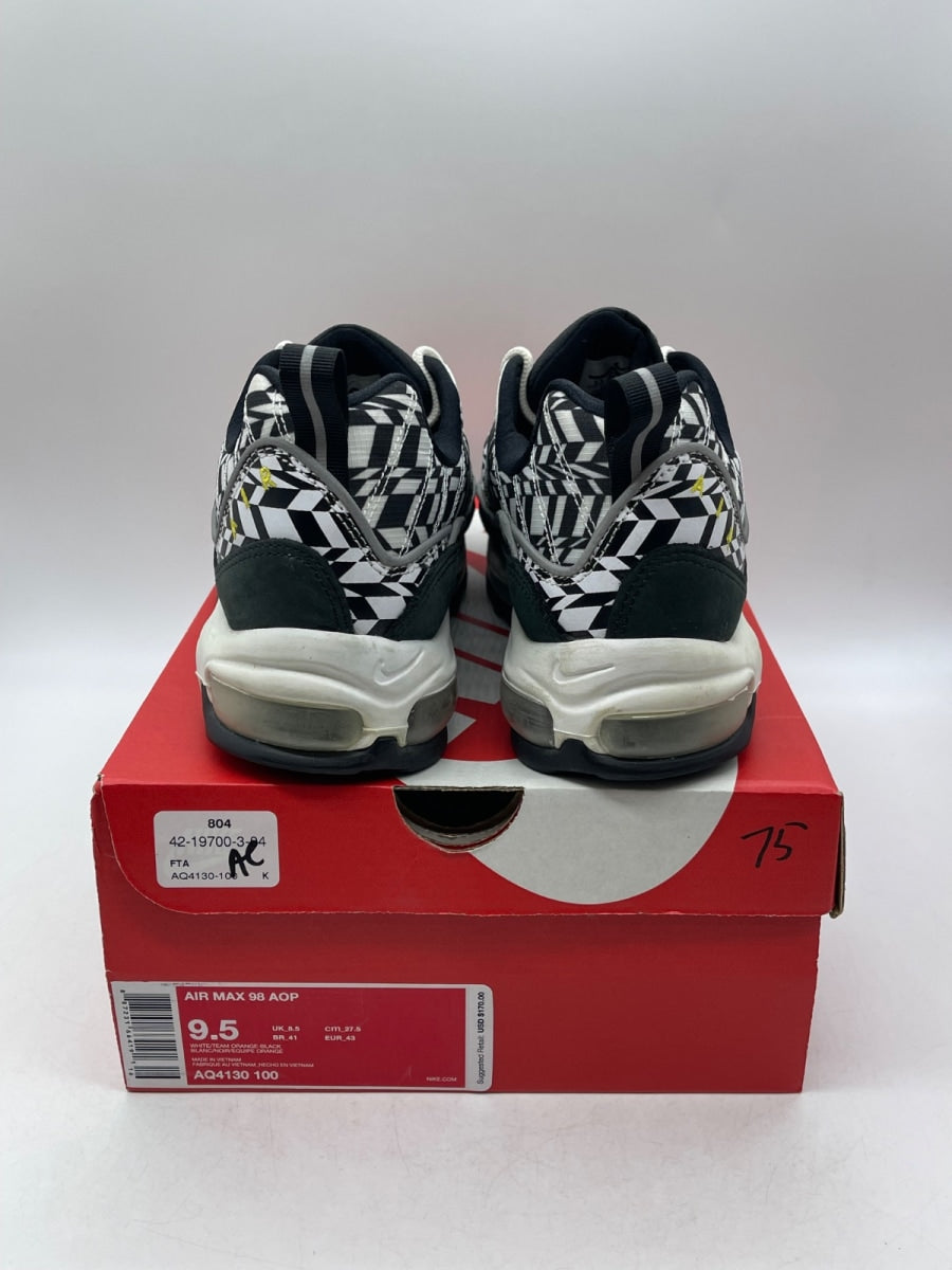 Nike Air Max 98 AOP Black 9.5 (Moderately Worn Pre-Owned) - Image 3