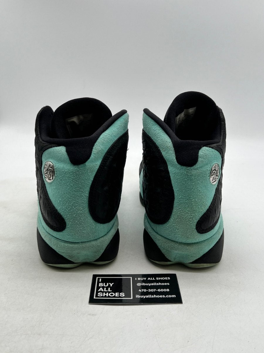 Jordan 13 Retro Black Island Green 12 (Moderately Worn Pre-Owned) - Image 3
