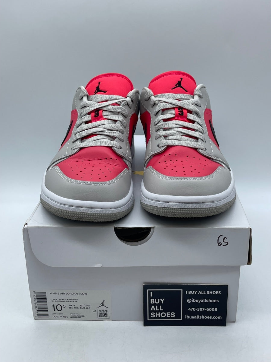 Jordan 1 Retro Low Light Iron Ore Siren Red (Women's) 10.5W (Moderately Worn Pre-Owned) - Image 2