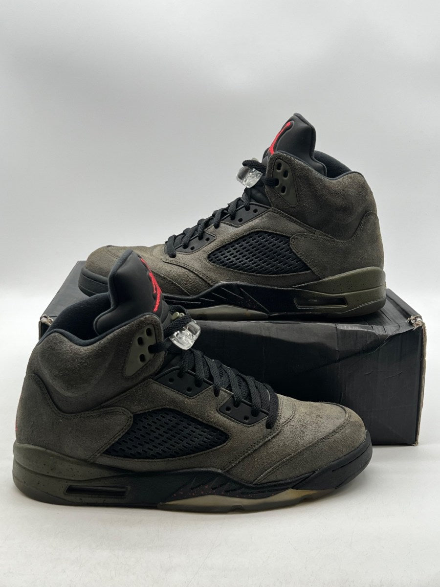 Jordan 5 Retro Fear Pack 12 (Moderately Worn Pre-Owned)JordanSequoia/Fire Red-Medium Olive-Black - Image 1