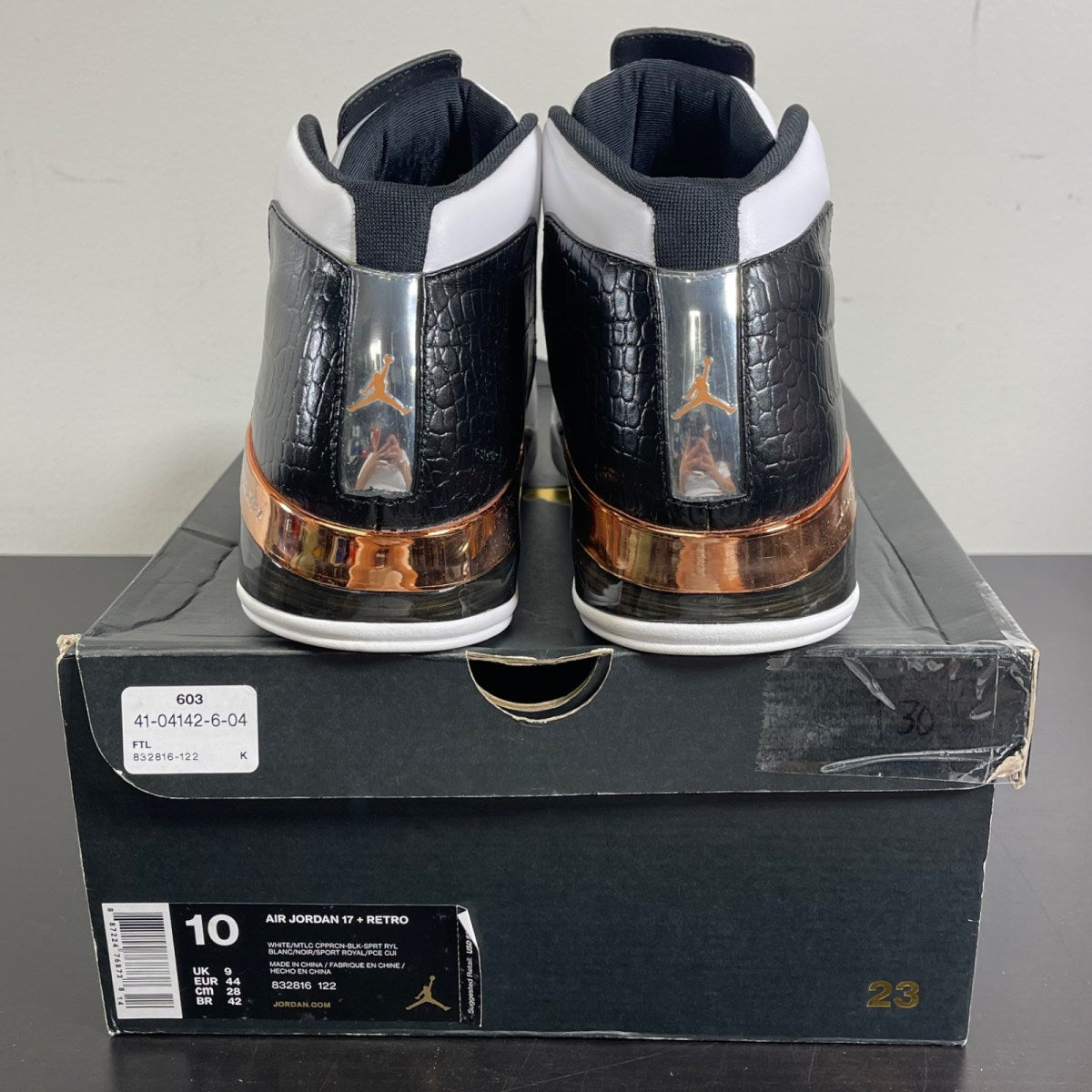 Jordan 17 Retro Copper (2016) 10 (Moderately Worn Pre-Owned)JordanCopper-Black-White - Image 4