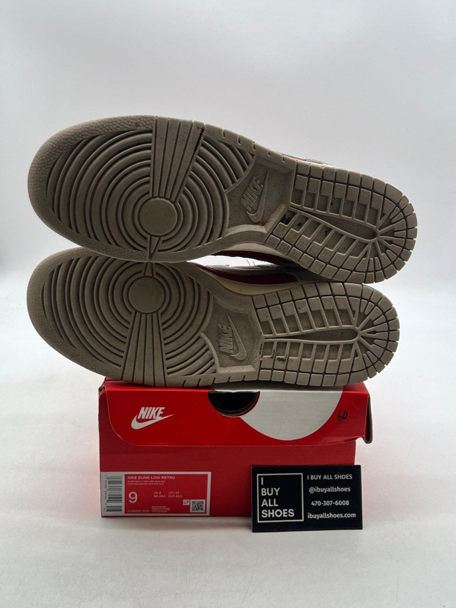 Nike Dunk Low Light Iron Ore Gym Red 9 (Heavily Worn Pre-Owned) - Image 8
