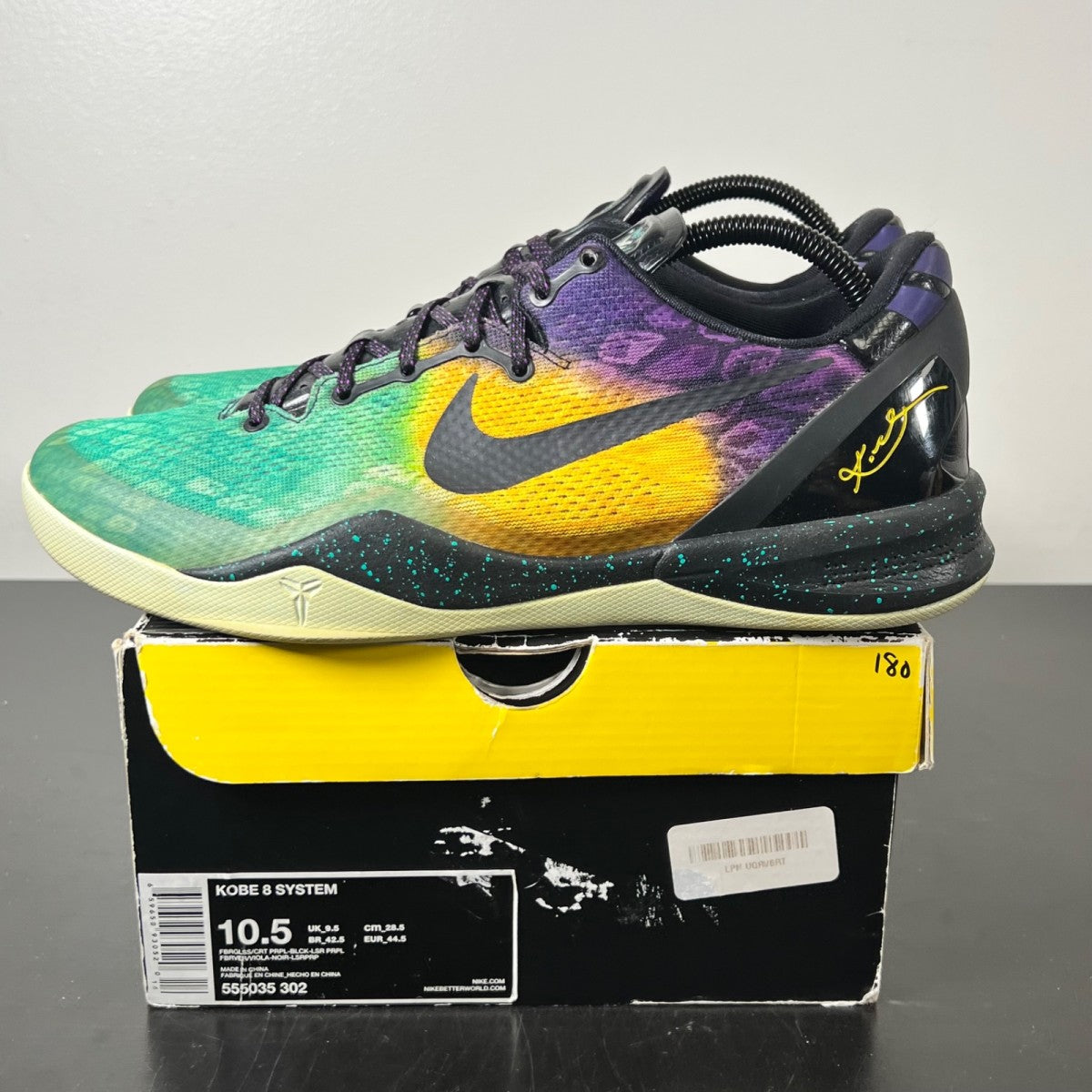 Nike Kobe 8 Easter 10.5 (Moderately Worn Pre-Owned)NikeFiberglass/Court Purple-Black-Laser Purple - Image 3