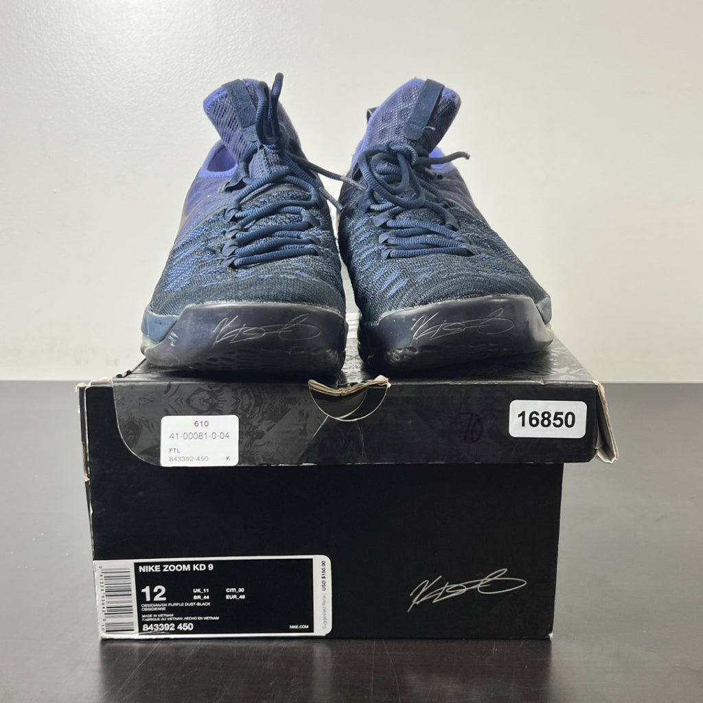 Nike KD 9 Court Ready 12 (Heavily Worn Pre-Owned)NikeObsidian/Dark Purple Dust-Black - Image 2