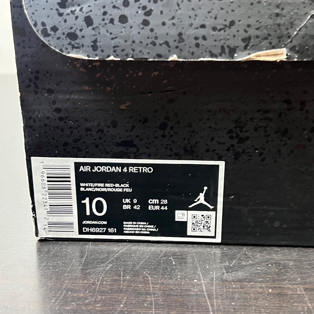 Jordan 4 Retro Red Cement 10 (Lightly Worn Pre-Owned)JordanWhite/Fire Red/Black/Neutral Grey - Image 5
