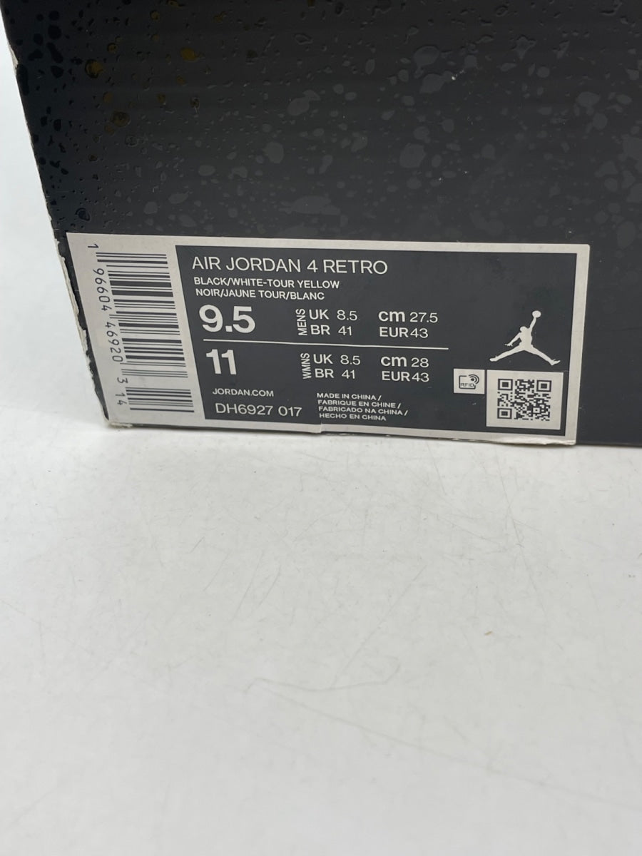 Jordan 4 Retro Thunder (2023) 9.5 (Moderately Worn Pre-Owned)JordanBlack/Tour Yellow - Image 9