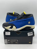 Jordan 14 Retro Low Laney (2015) 8.5 (Moderately Worn Pre-Owned)JordanVarsity Royal/Varsity Maize-Black-White - Image 1