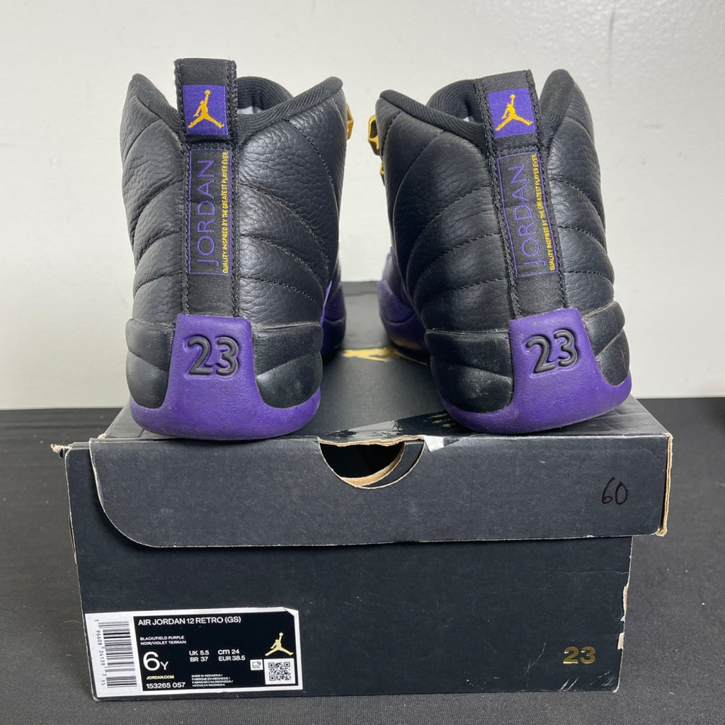 Jordan 12 Retro Field Purple (GS) 6Y (Moderately Worn Pre-Owned)JordanBlack/Field Purple/Taxi - Image 4