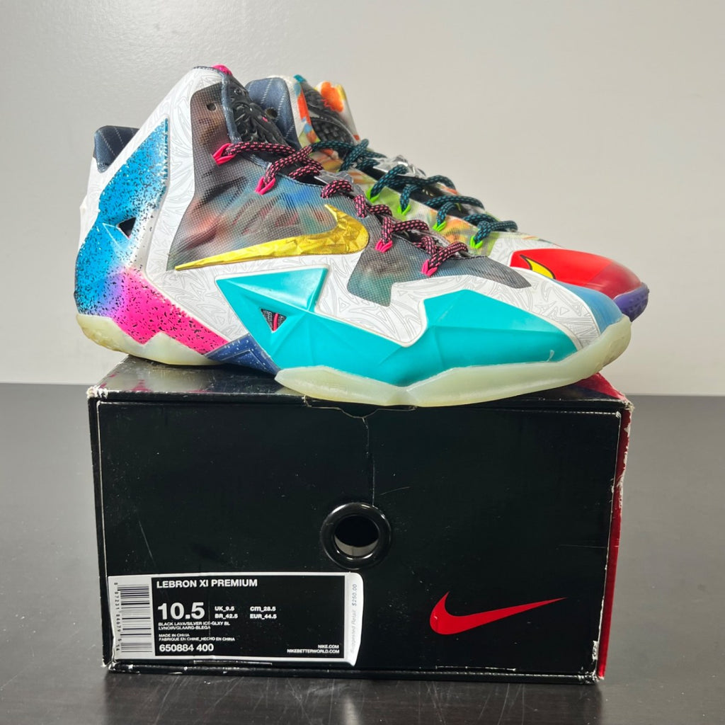 Nike LeBron 11 What the LeBron 10.5 (Lightly Worn Pre-Owned)NikeBlack Lava/Silver Ice-Galaxy Blue - Image 1