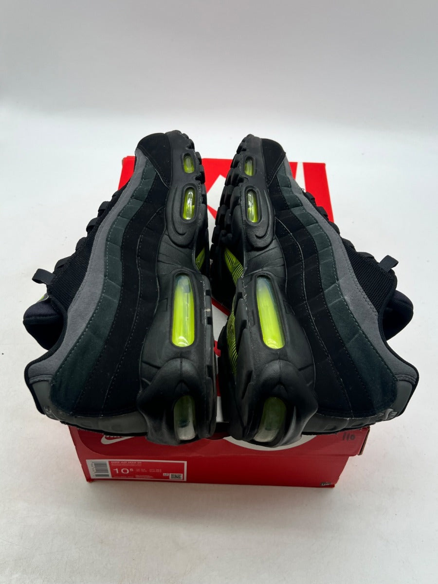 Nike Air Max 95 Retro Logo Black Grey Volt 10.5 (Lightly Worn Pre-Owned)NikeBlack/Wolf Grey-Cool Grey-Volt - Image 7