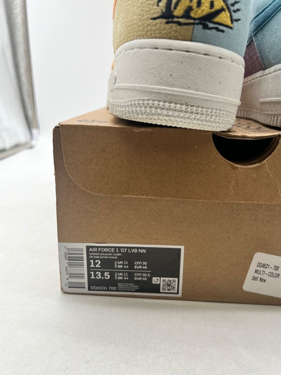 Nike Air Force 1 Low '07 LV8 Next Nature Sun Club 12 (Lightly Worn Pre-Owned)NikeSanded Gold/Hot Curry-Wheat Grass-Light Madder Root-Arctic Orange-Worn Blue - Image 4