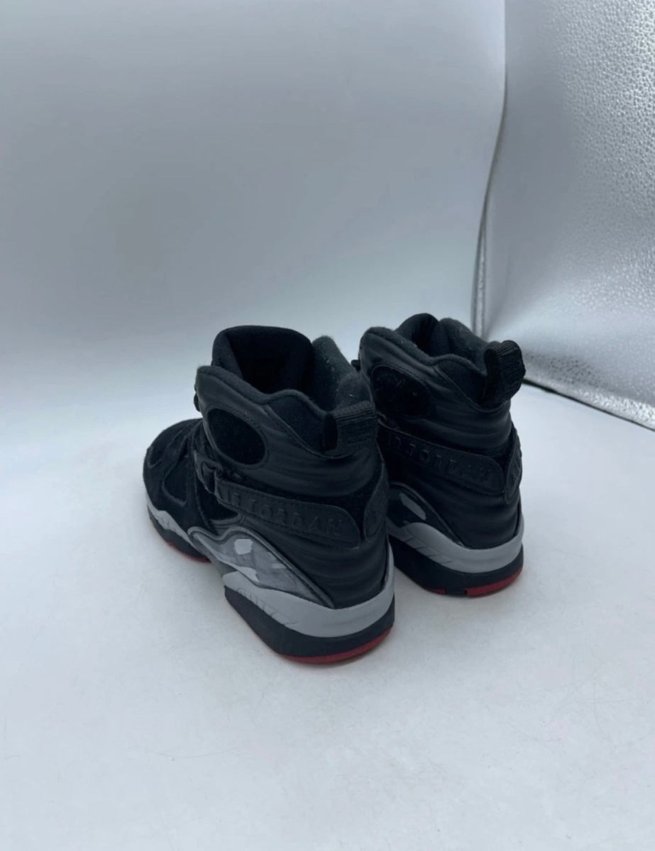 Jordan 8 Retro Black Cement (GS) 5Y (Moderately Worn Pre-Owned)JordanBlack/Gym Red-Black-Wolf Grey - Image 4