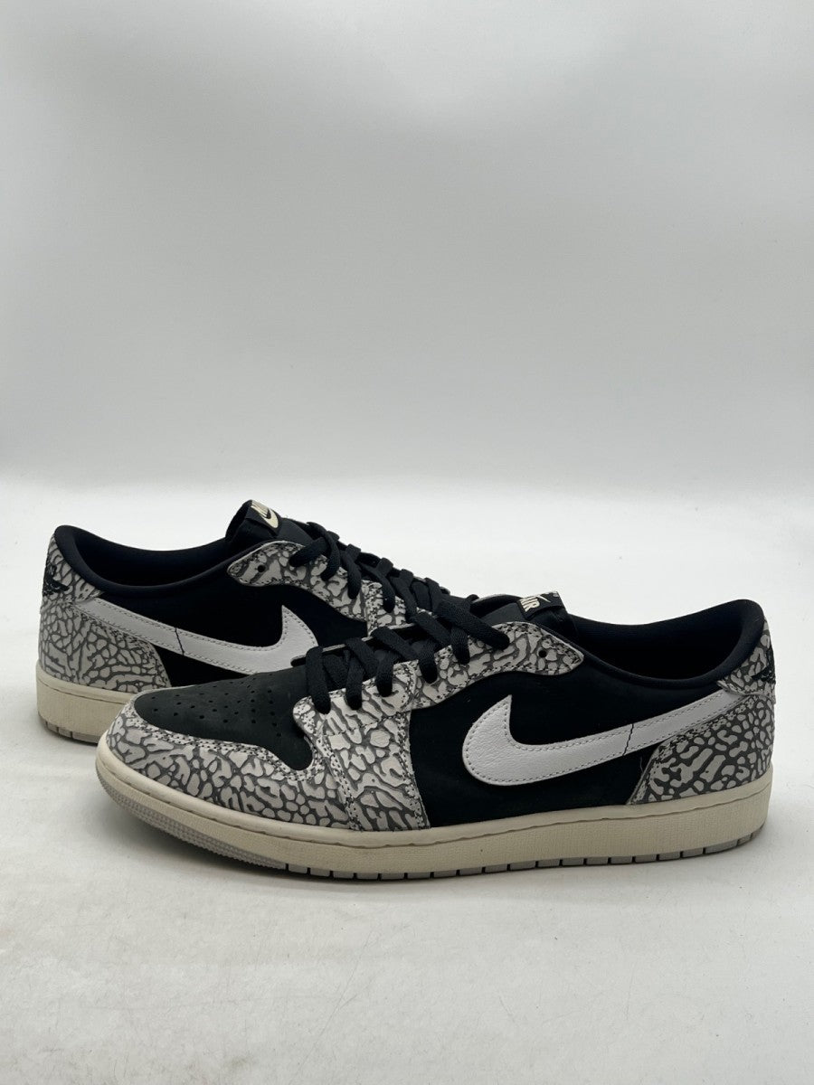 Jordan 1 Retro Low OG Black Cement 13 (Moderately Worn Pre-Owned)JordanBlack/Muslin/Tech Grey/White/Sail - Image 1