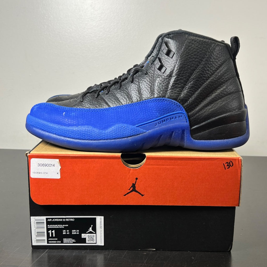 Jordan 12 Retro Black Game Royal 11 (Lightly Worn Pre-Owned)JordanBlack/Game Royal-Black - Image 3