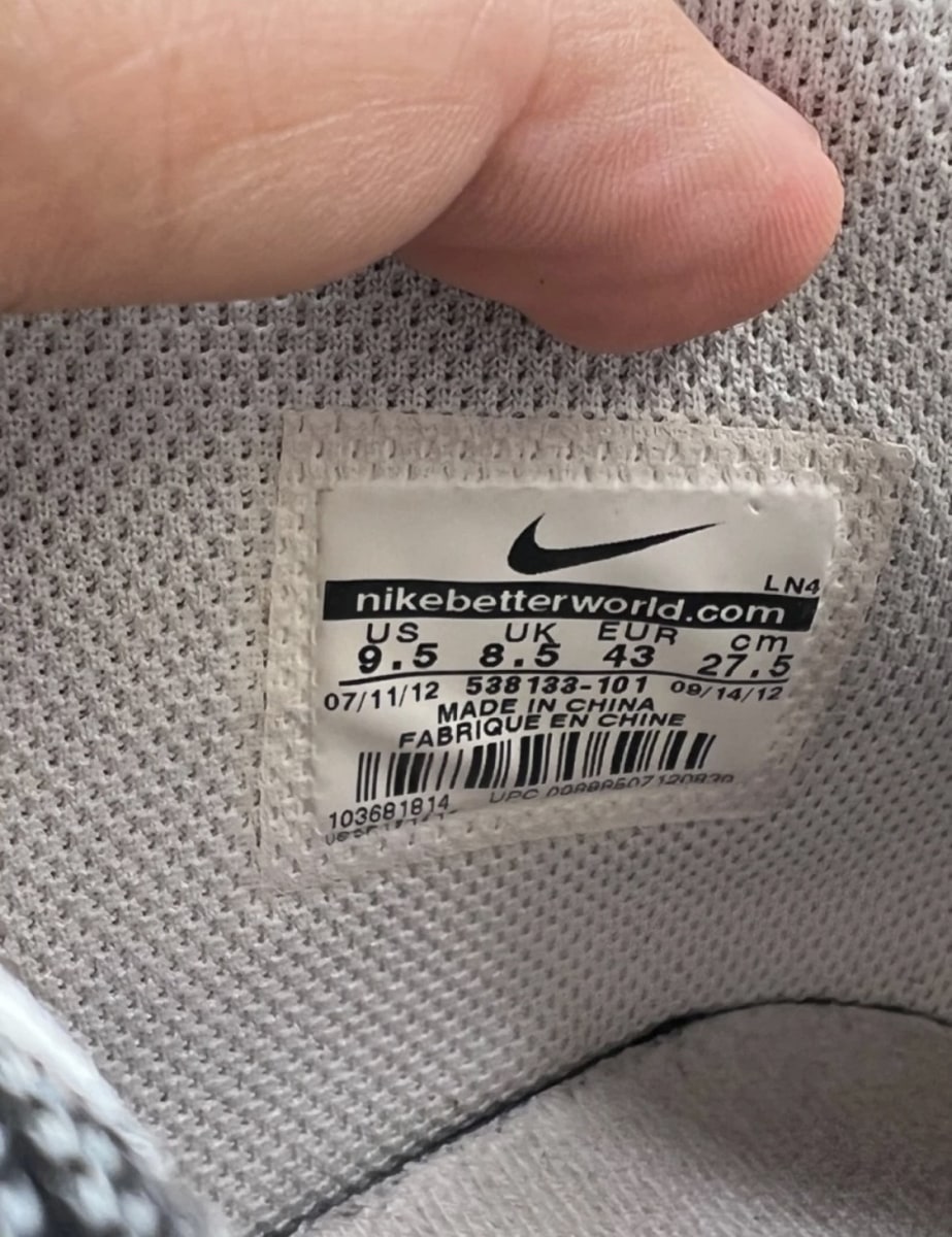 Nike Air Flight One Chicago 9.5 (Moderately Worn Pre-Owned)NikeWhite/White-Black-Wolf Grey - Image 6