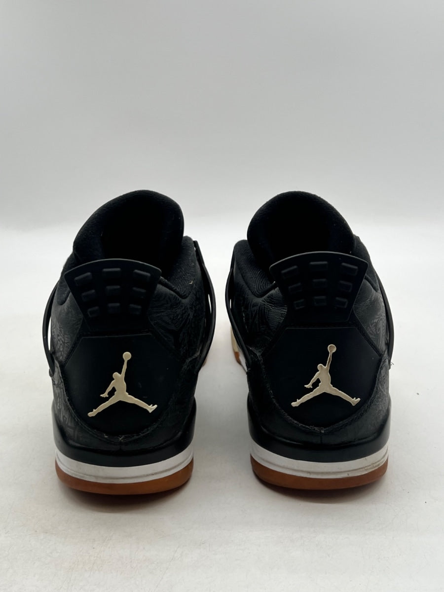 Jordan 4 Retro Laser Black Gum 13 (Heavily Worn Pre-Owned)JordanBlack/White-Gum Light Brown-University Red - Image 5