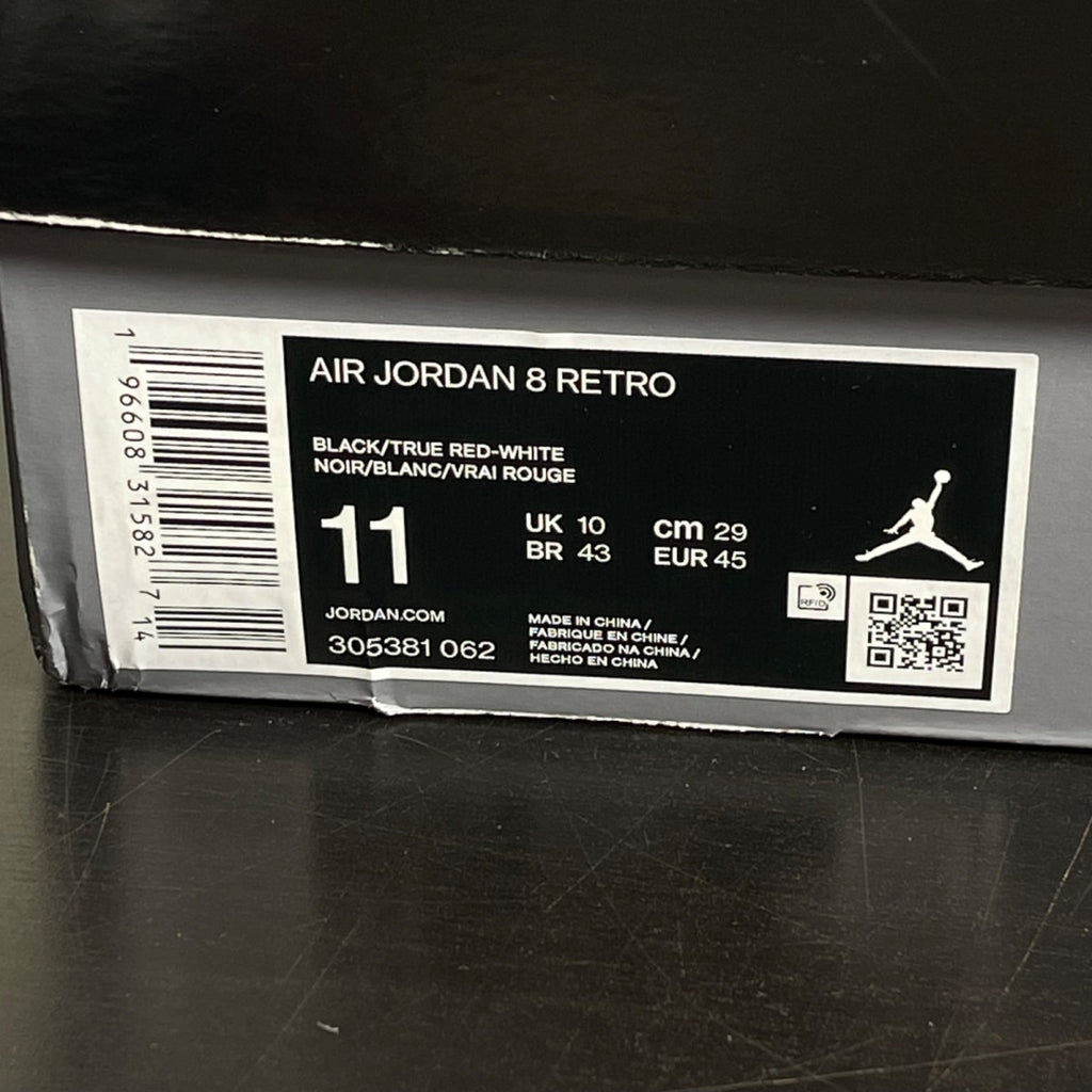 Jordan 8 Retro Playoffs (2023) 11 (Moderately Worn Pre-Owned)JordanBlack/True Red-White - Image 7