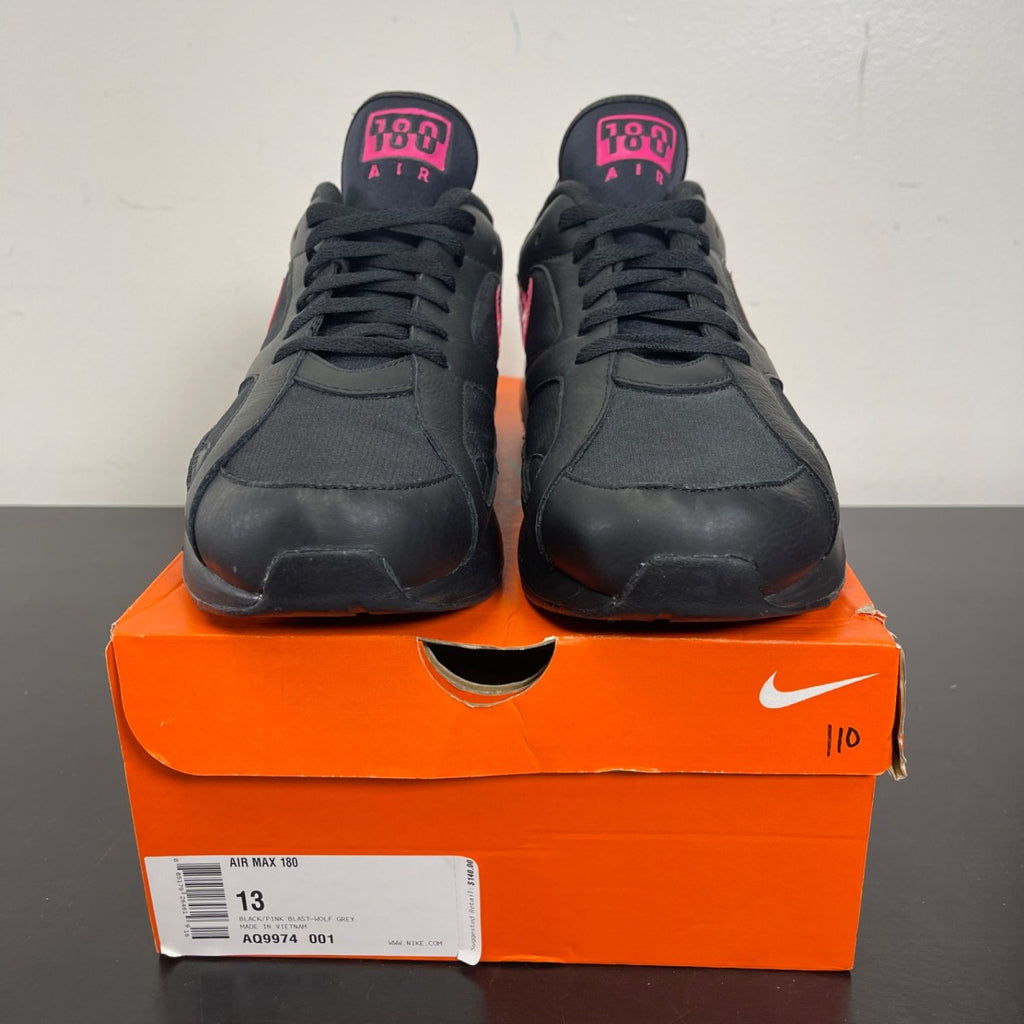 Nike Air Max 180 Black Pink Blast 13 (Moderately Worn Pre-Owned)NikeBlack/Pink Blast-Wolf Grey - Image 2