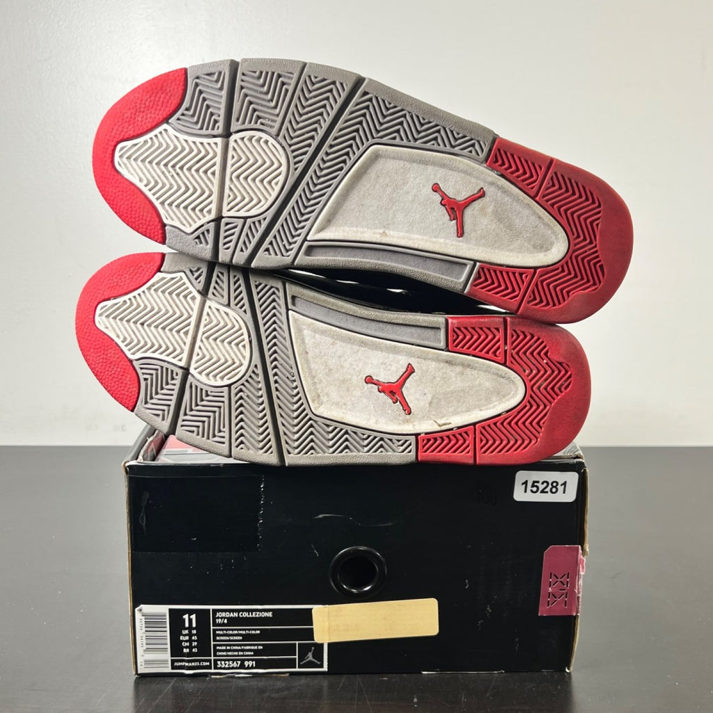 Jordan 4 Retro Black Cement CDP (2008) 11 (Heavily Worn Pre-Owned)JordanBlack/Cement Grey-Fire Red - Image 8