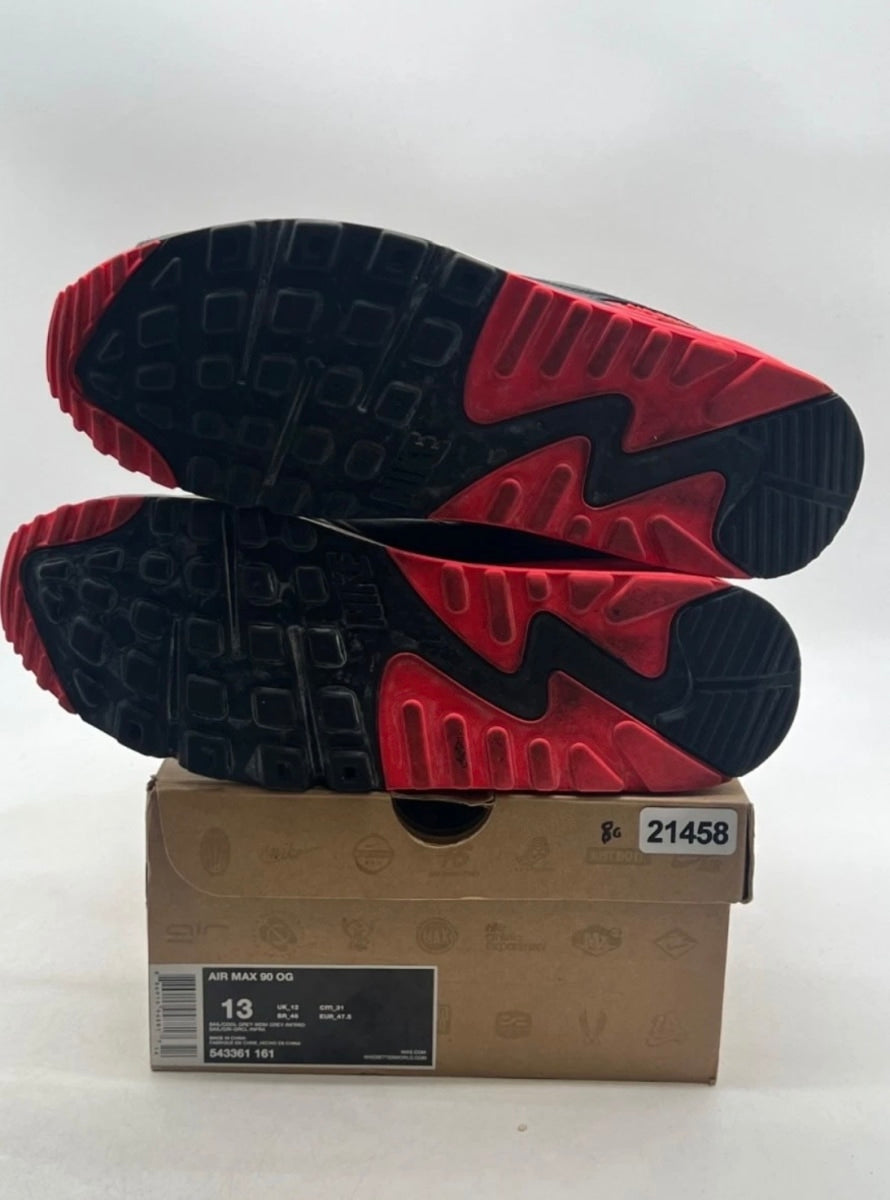 Nike Air Max 90 Infrared Vintage (2013) 13 (Moderately Worn Pre-Owned)NikeSail/Cool Grey-Medium Grey-Infrared - Image 8