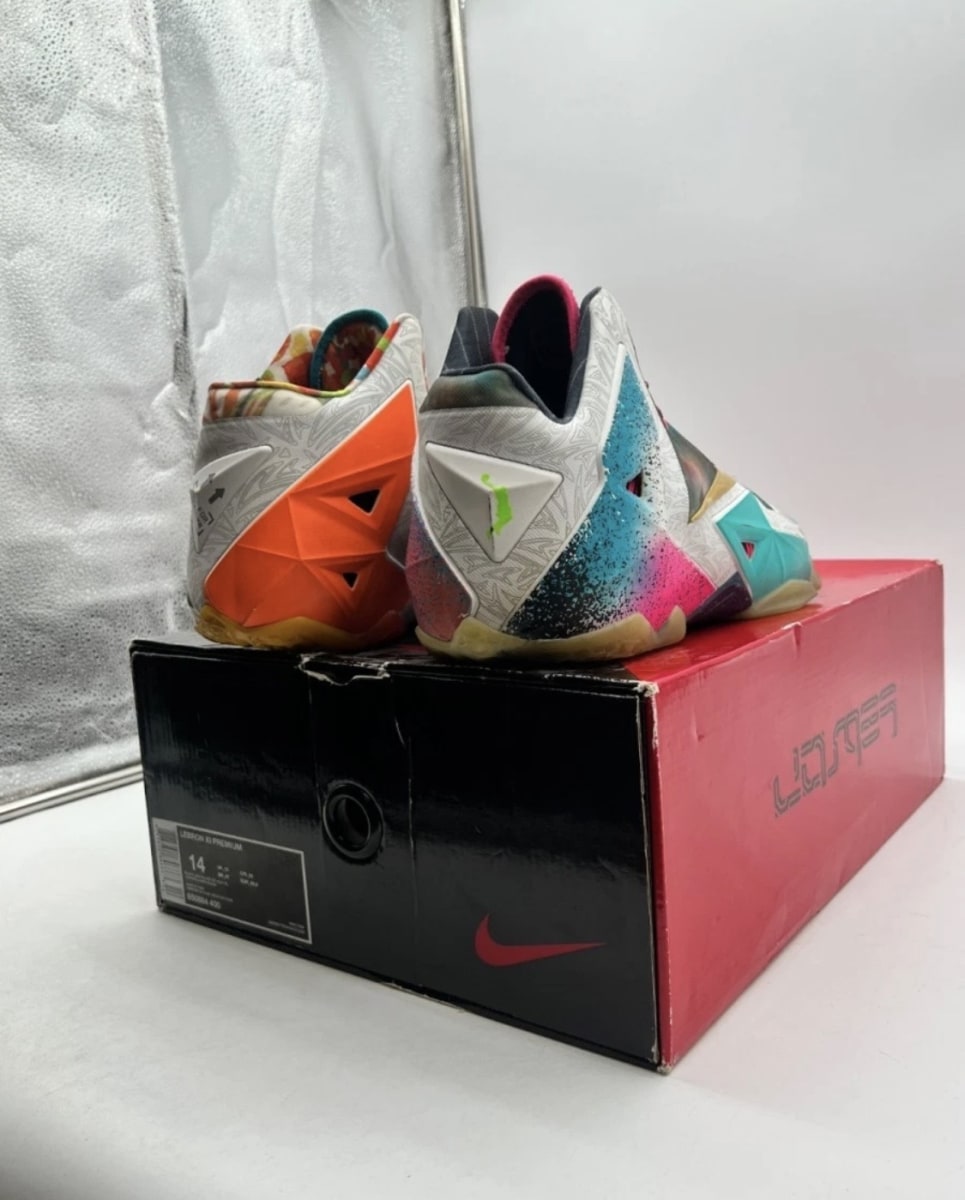 Nike LeBron 11 What the LeBron 14 (Moderately Worn Pre-Owned)NikeBlack Lava/Silver Ice-Galaxy Blue - Image 4