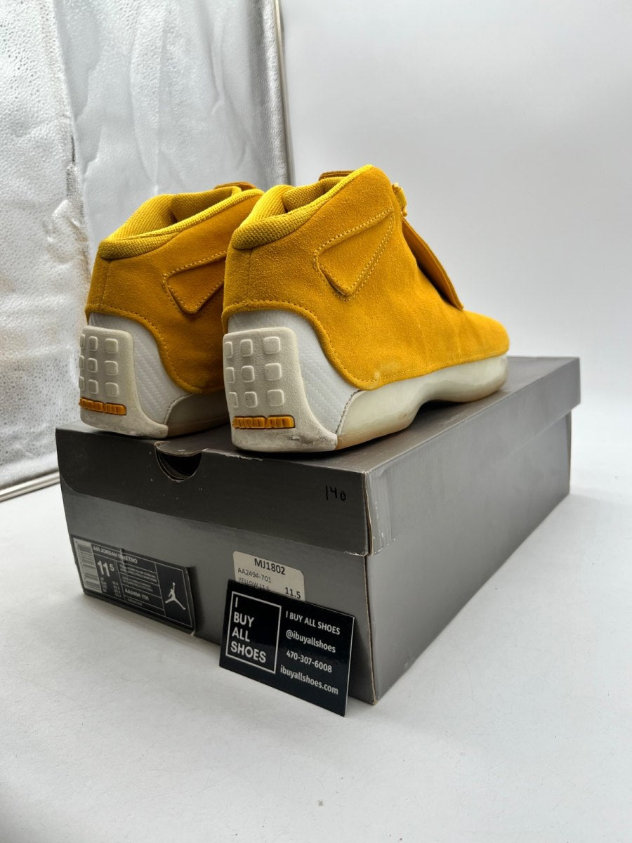 Jordan 18 Retro Yellow Ochre 11.5 (Lightly Worn Pre-Owned) - Image 4
