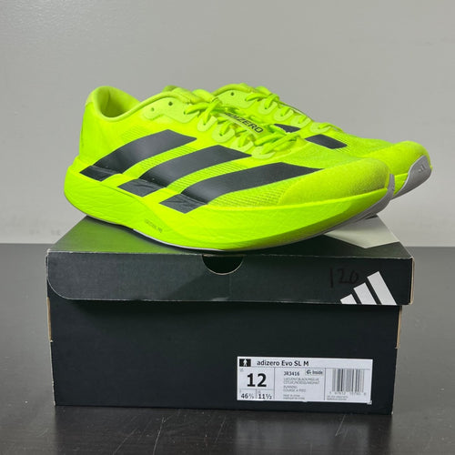 adidas Adizero Evo SL Lucid Lemon 12 (Lightly Worn Pre-Owned)adidasLucid Lemon/Core Black/Metallic Silver - Image 1
