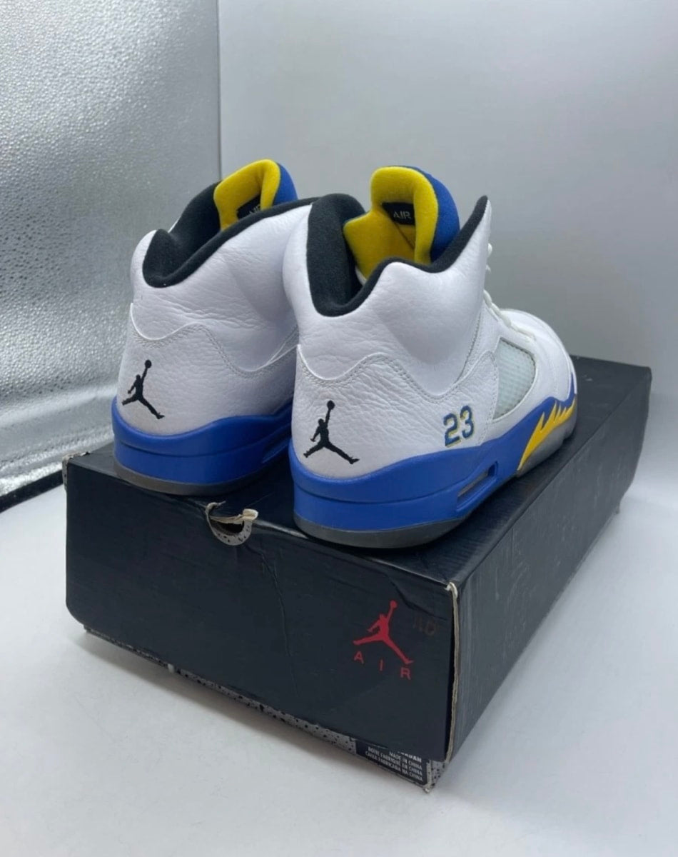Jordan 5 Retro Laney (2013) 10 (Heavily Worn Pre-Owned)JordanWhite/Varsity Maize-Varsity Royal-Black - Image 5