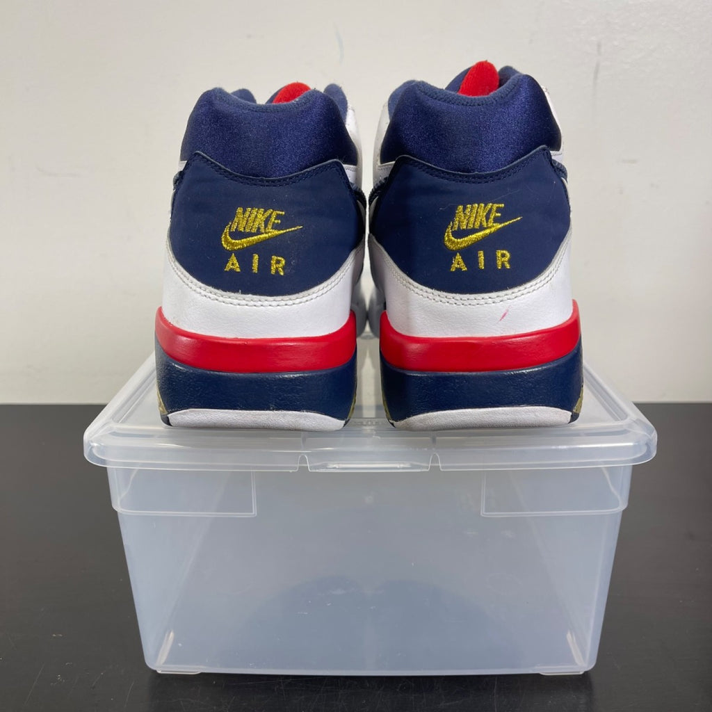 Nike Air Force 180 Olympic 9.5 (Moderately Worn Pre-Owned)NikeWhite / Midnight Navy - Metallic Gold - Image 4