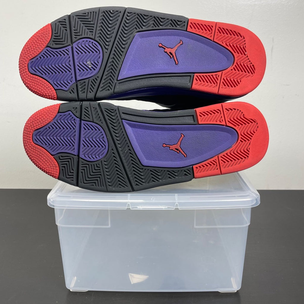 Jordan 4 Retro Raptors (2018) 10.5 (Moderately Worn Pre-Owned)JordanBlack/Court Purple-University Red - Image 5