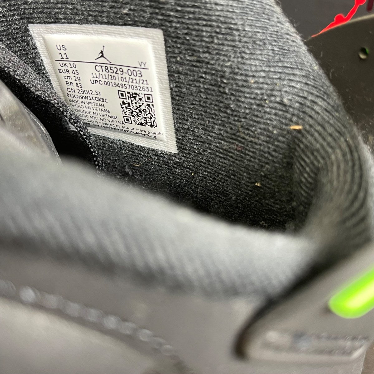 Jordan 6 Retro Electric Green 11 (Moderately Worn Pre-Owned)JordanBlack/Electric Green - Image 6