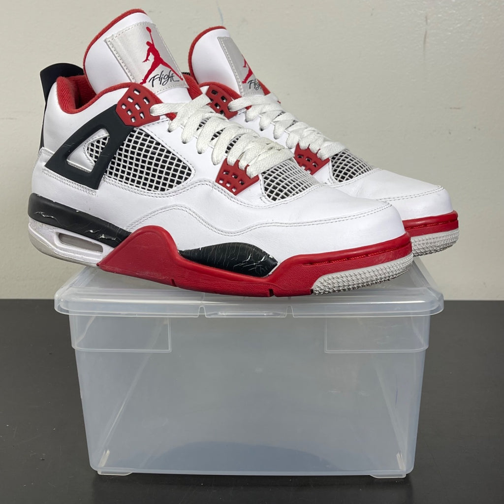 Jordan 4 Retro Fire Red (2012) 10 (Moderately Worn Pre-Owned)JordanWhite/Varsity Red-Black - Image 1