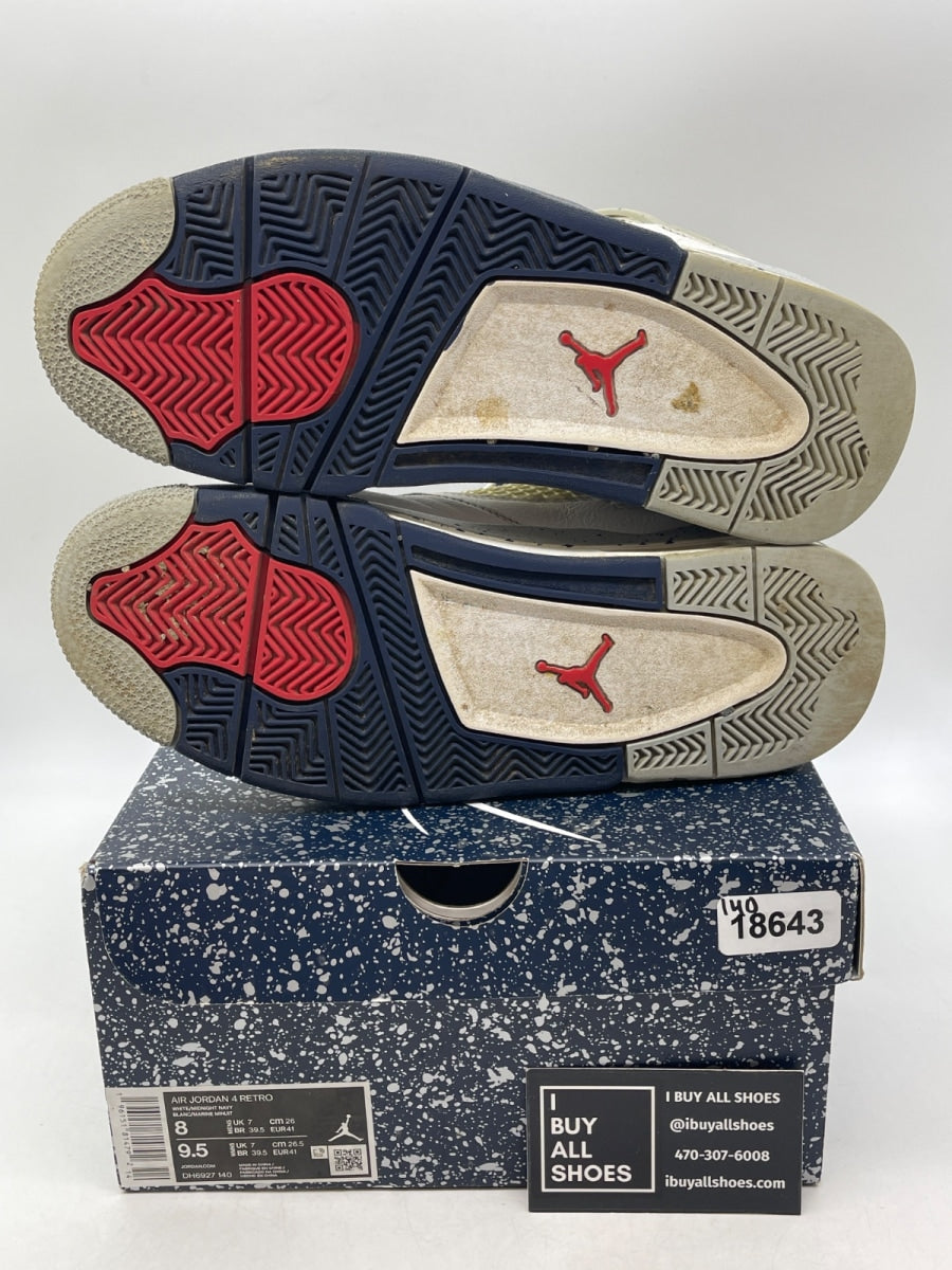 Jordan 4 Retro Midnight Navy 8 (Heavily Worn Pre-Owned) - Image 7