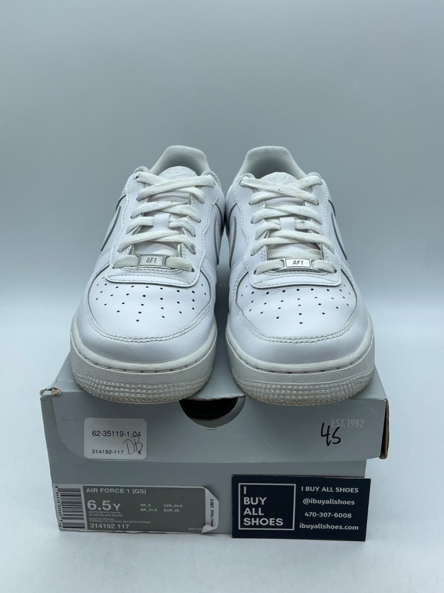 Nike Air Force 1 Low White (GS) 6.5Y (Moderately Worn Pre-Owned) - Image 2