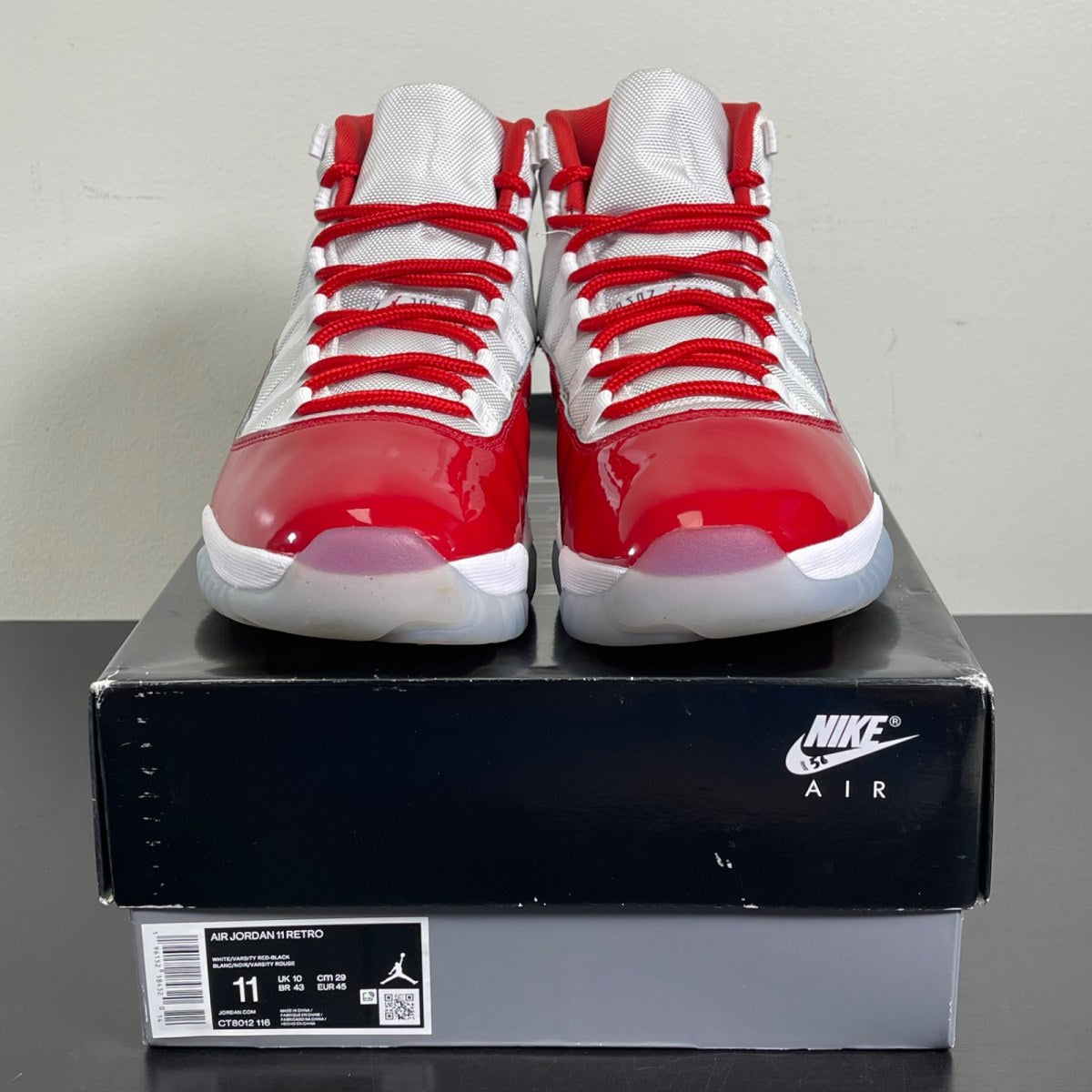Jordan 11 Retro Cherry (2022) 11 (Moderately Worn Pre-Owned)JordanWhite/Varsity Red/Black - Image 2