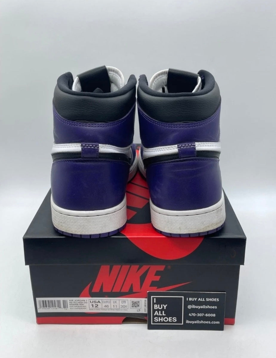 Jordan 1 Retro High Court Purple White 12 (Lightly Worn Pre-Owned)JordanCourt Purple/White-Black - Image 3