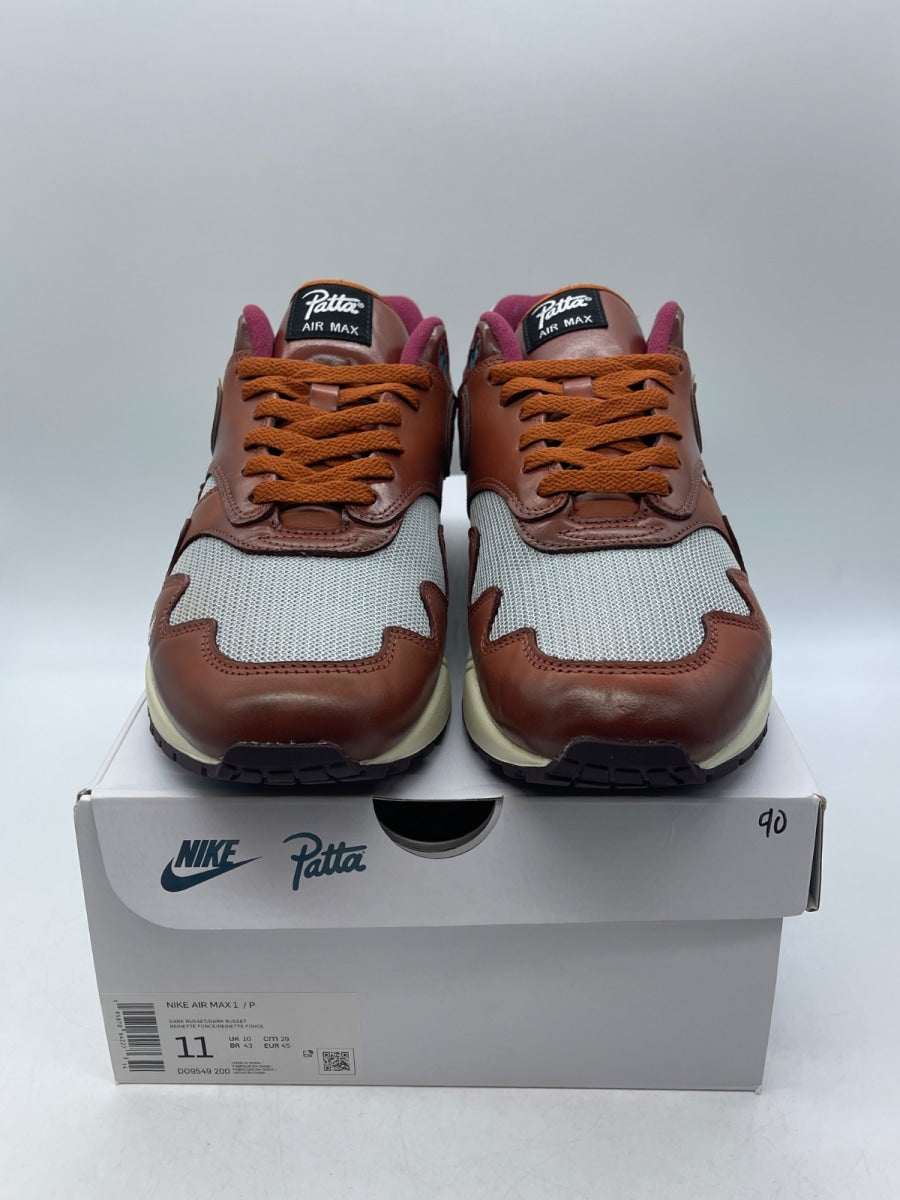 Nike Air Max 1 Patta The Next Wave Dark Russett 11 (Moderately Worn Pre-Owned)NikeDark Russet/Dark Russet-Metallic Silver - Image 2