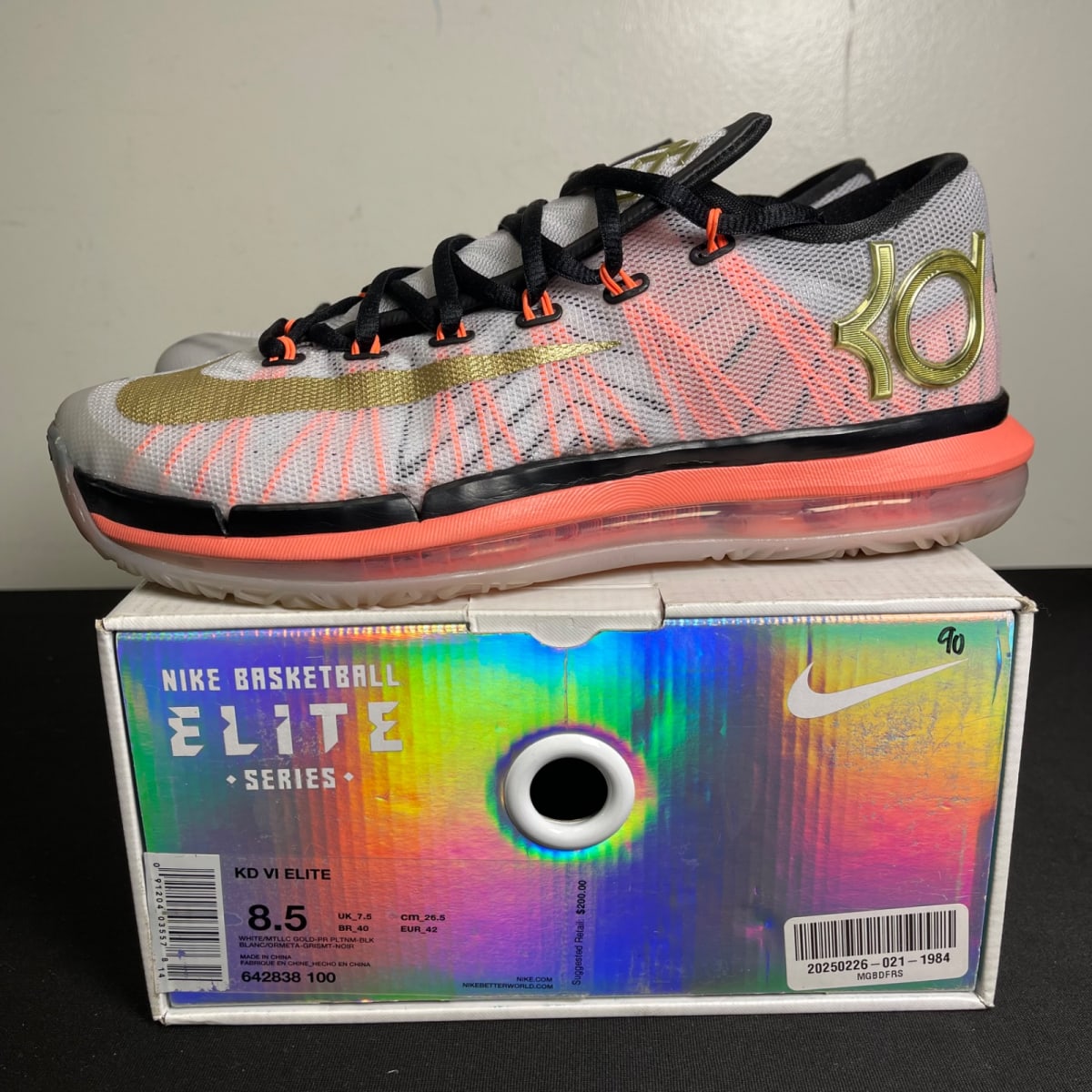 Nike KD 6 Elite Gold (Size 8.5) - aux