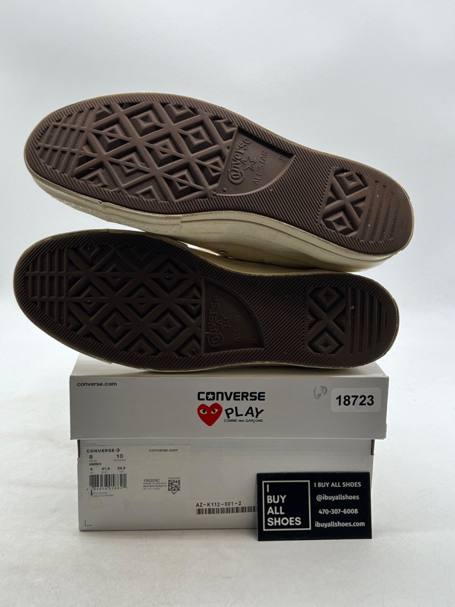 Converse Chuck Taylor All Star 70 Hi Comme des Garcons PLAY White 8 (Heavily Worn Pre-Owned) - Image 8