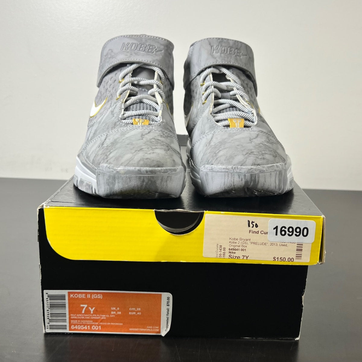 Nike Kobe 2 Prelude (4/50+ Points) (GS) 7Y (Lightly Worn Pre-Owned)NikeWolf Grey/White-Pure Platinum-Cl Grey - Image 2