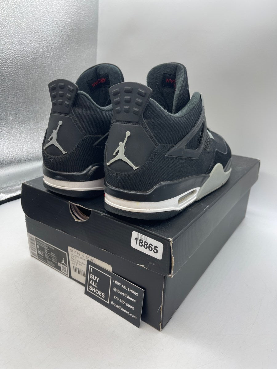 Jordan 4 Retro SE Black Canvas 9 (Heavily Worn Pre-Owned) - Image 5