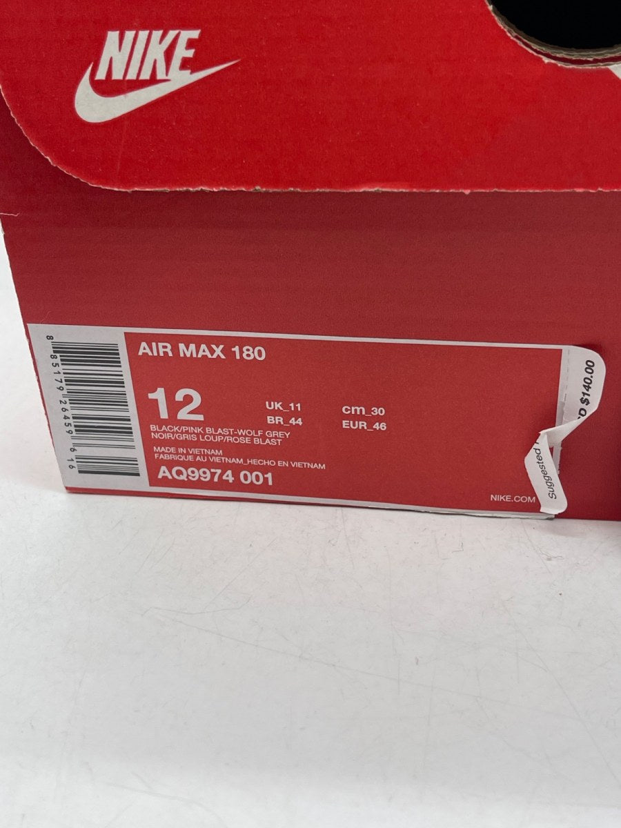Nike Air Max 180 Black Pink Blast 12 (Moderately Worn Pre-Owned) - Image 9