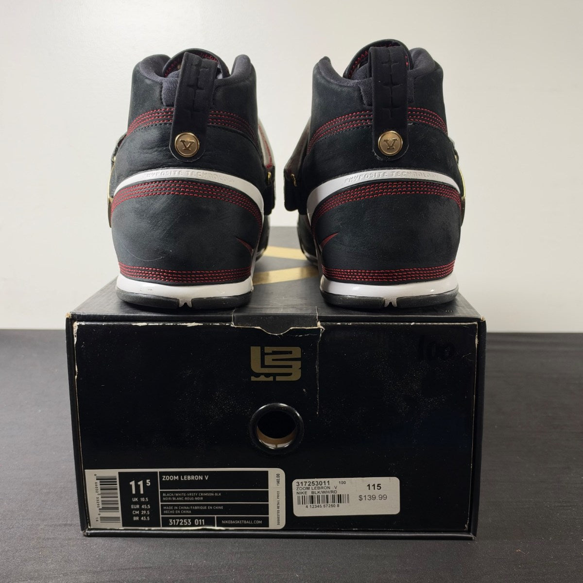 Nike LeBron 5 Black Crimson Black (Size 11.5) - Image 5