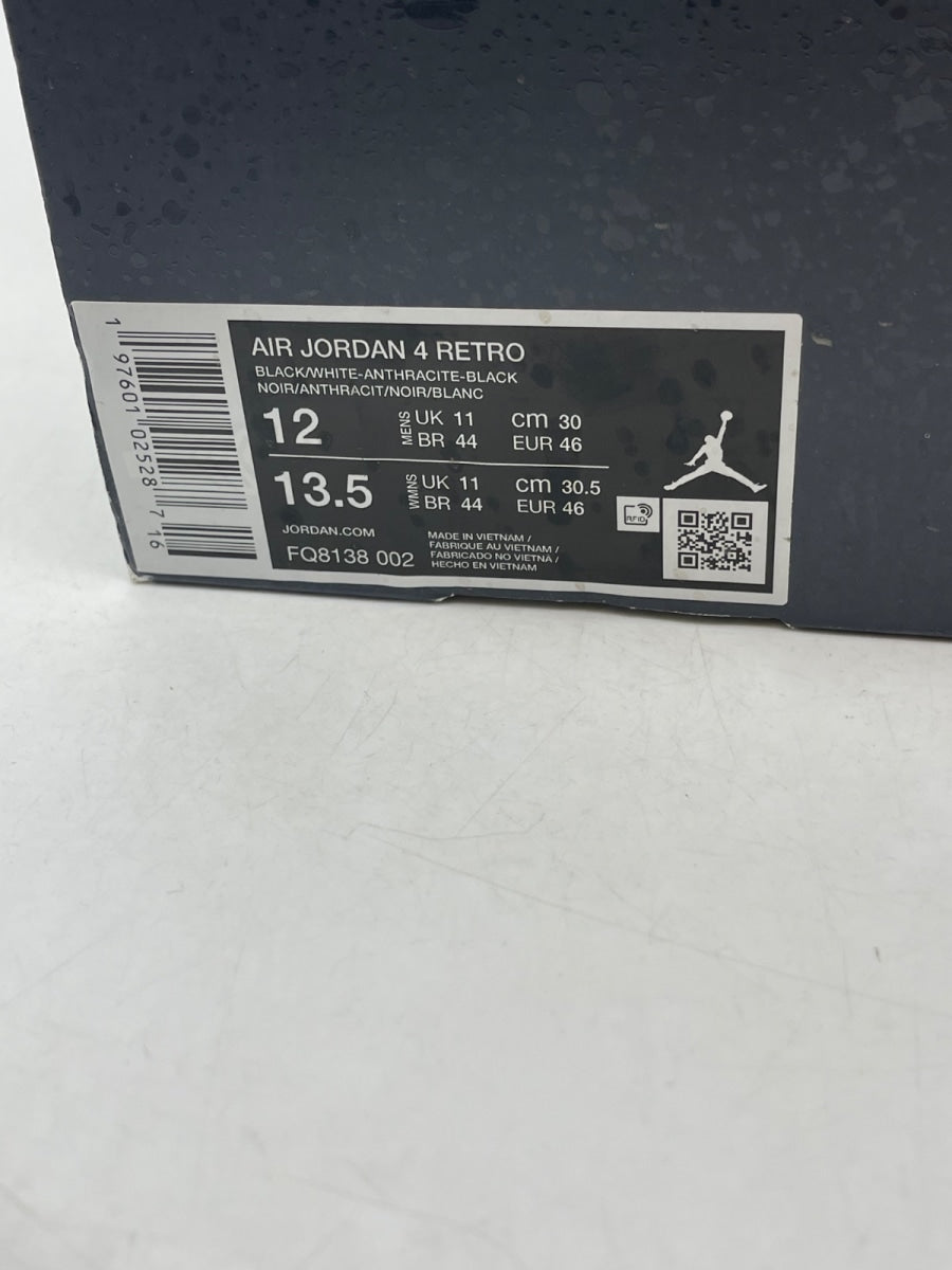 Jordan 4 Retro Fear (2024) 12 (Moderately Worn Pre-Owned)JordanBlack/White/Anthracite/Black/Pure Platinum - Image 9