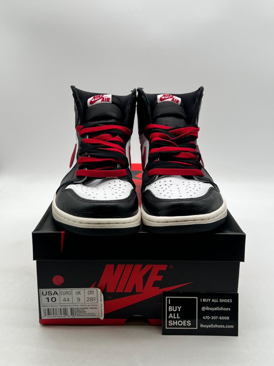 Jordan 1 Retro High Black Gym Red 10 (Lightly Worn Pre-Owned) - Image 2